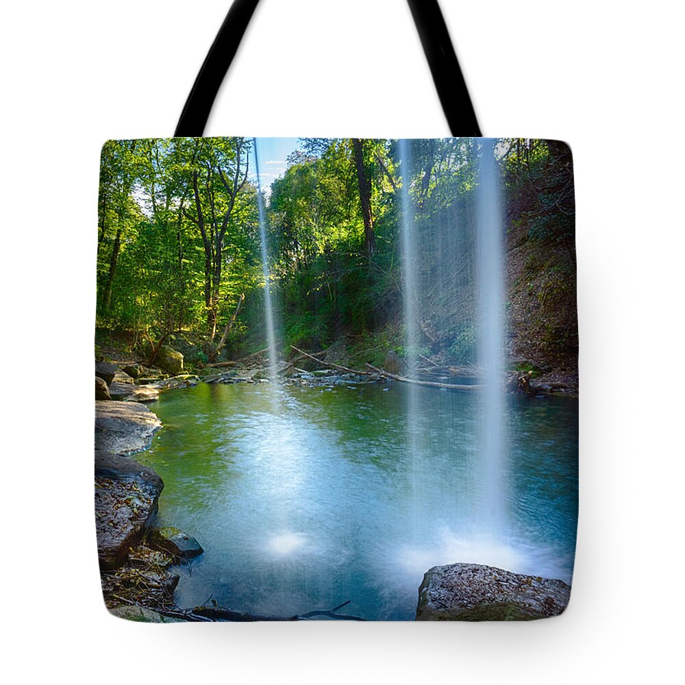 Pittsburgh Tote Bag featuring the photograph Through the Waterfall by Amanda Jones