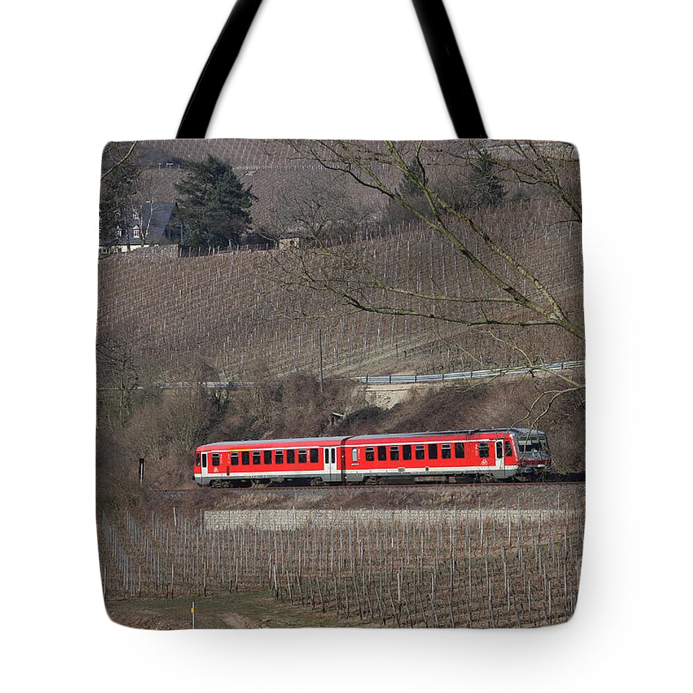 Deutsche Bahn Tote Bag featuring the photograph Through Winter Vineyards by Steve Ember