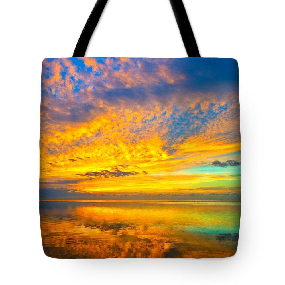Sunsets Tote Bag featuring the photograph Tie dye sky number 3 by Edgar Estrada