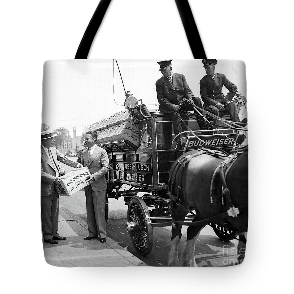 Budweiser Tote Bag featuring the photograph Time for a Bud by Jon Neidert