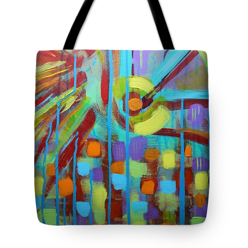 Abstract Tote Bag featuring the painting Time's Up by Jason Nicholas