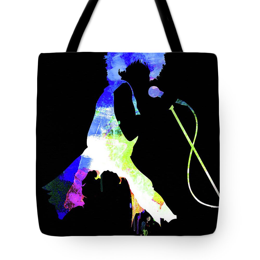 Tina Turner Tote Bag featuring the mixed media Tina Watercolor II by Naxart Studio