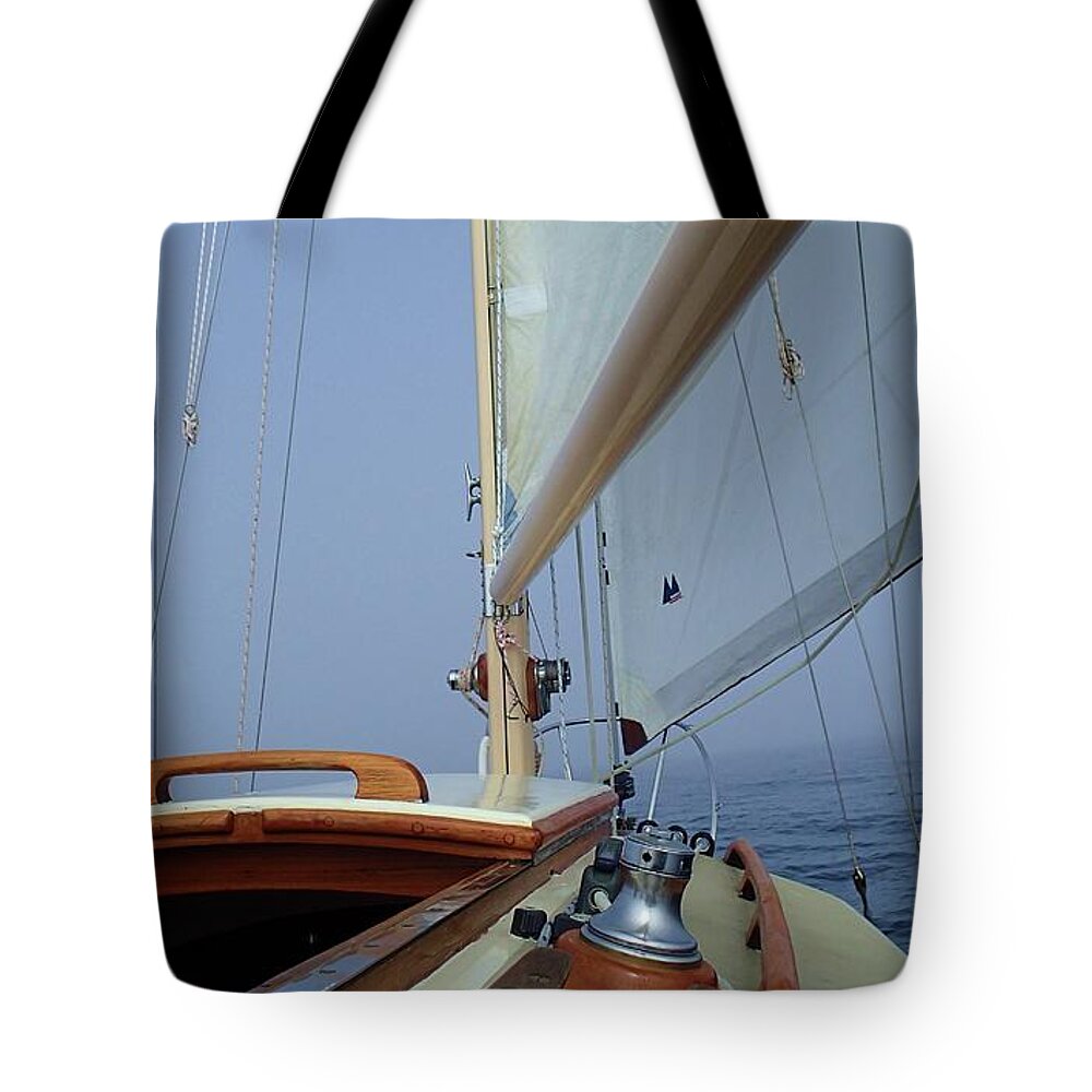 Sailing Tote Bag featuring the photograph Tip Toe by Fred Bailey
