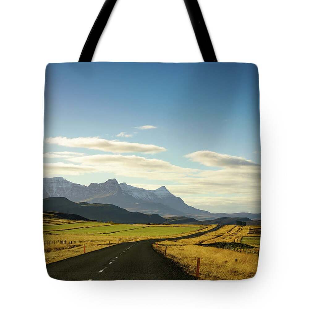 Iceland Tote Bag featuring the photograph To the Mountains by Framing Places