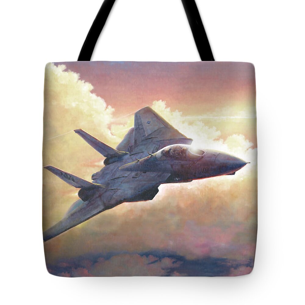 Aviation Tote Bag featuring the painting Tomcat by Douglas Castleman