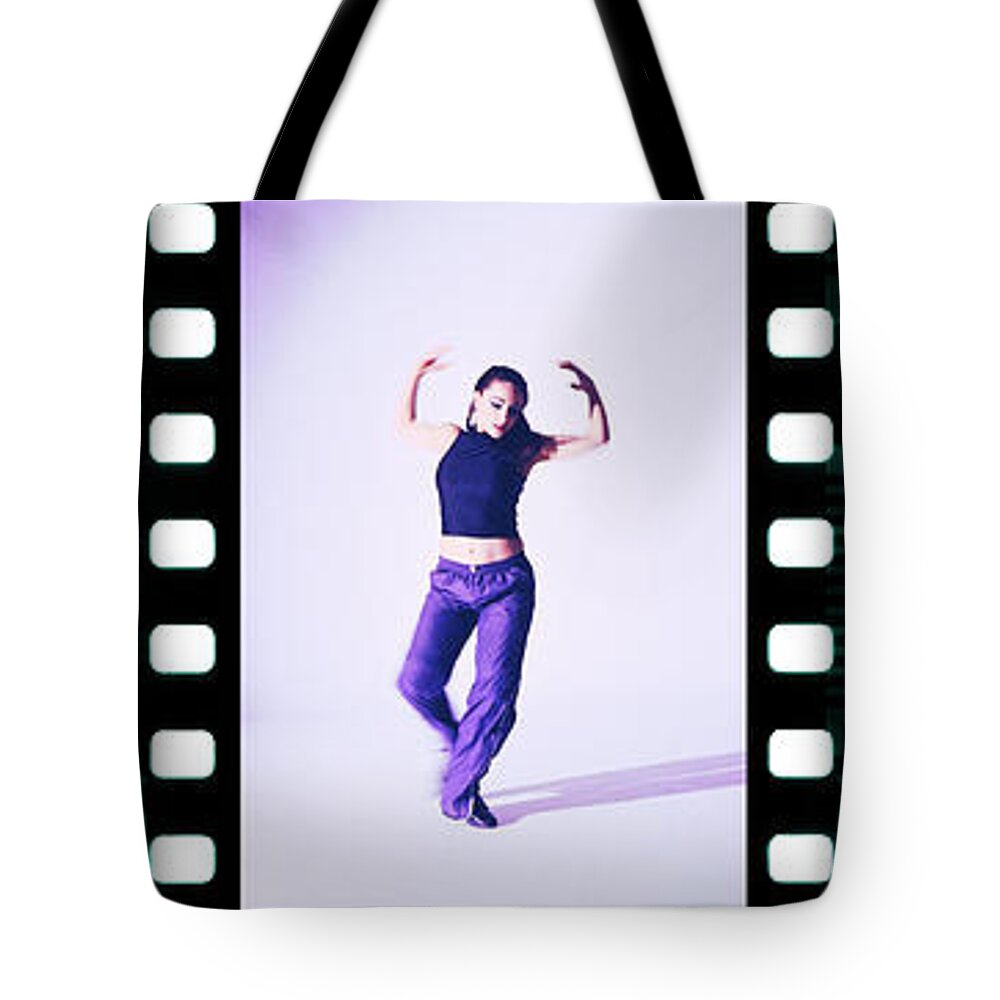 Ballet Dancer Tote Bag featuring the photograph Toned Film Strip Of A Young Woman by George Doyle