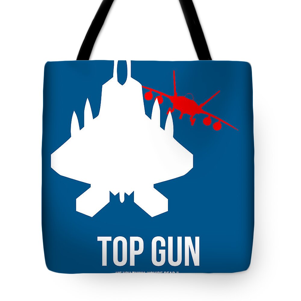 Top Gun Tote Bag featuring the digital art Top Gun by Naxart Studio