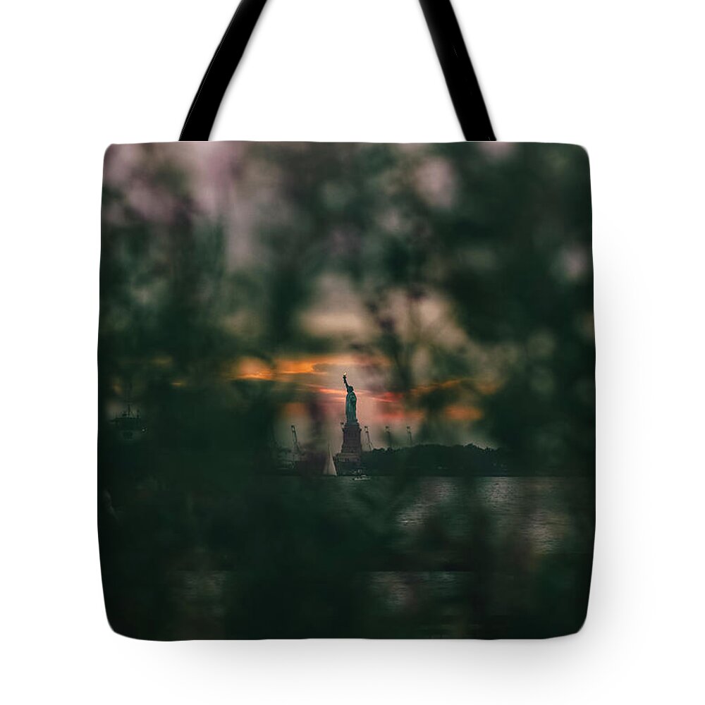 Statue Tote Bag featuring the photograph Torchlight by Peter Hull