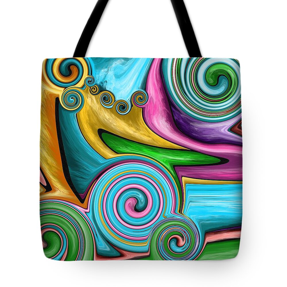 Tornado Tote Bag featuring the painting Tornado over the meadow by Patricia Piotrak