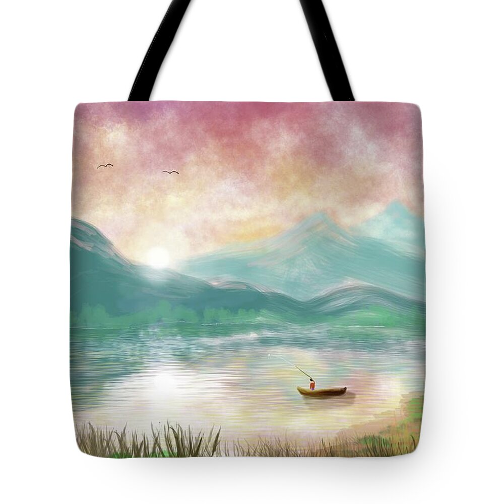 Total Tote Bag featuring the digital art Total Peace by Chance Kafka