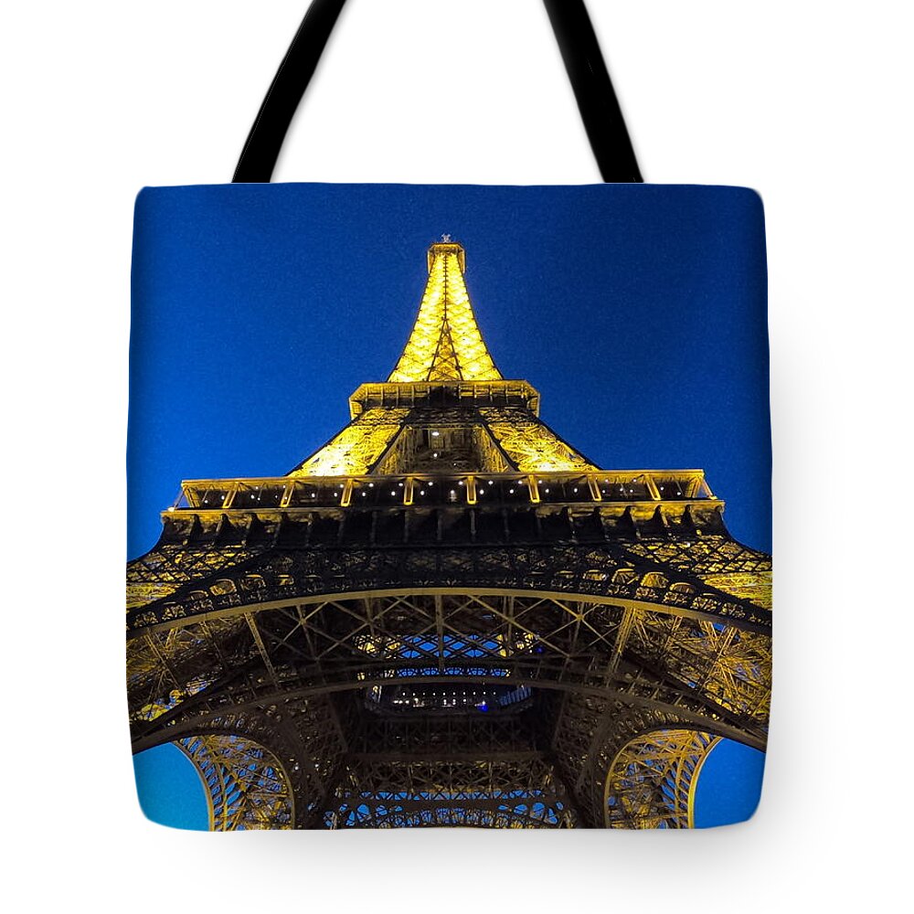 Eiffel Tower Tote Bag featuring the photograph Tour Eiffel at Night - Paris - France by Bruce Friedman