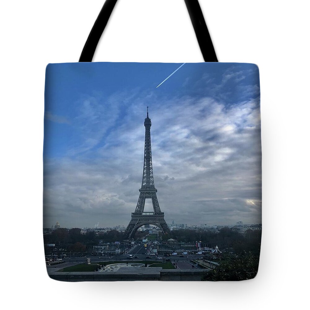 Paris Tote Bag featuring the mixed media Tour Eiffel by Lauren Serene