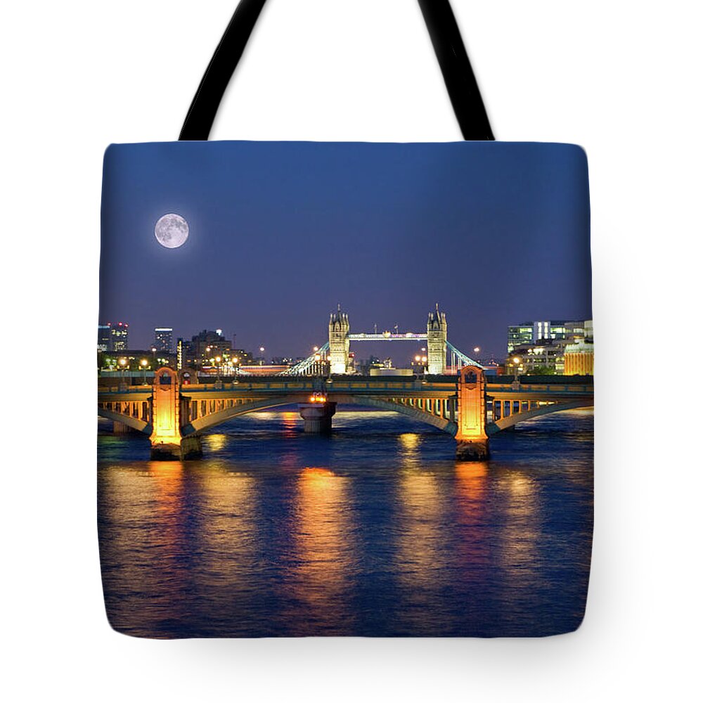 London Millennium Footbridge Tote Bag featuring the photograph Tower Bridge London by Kathy Collins