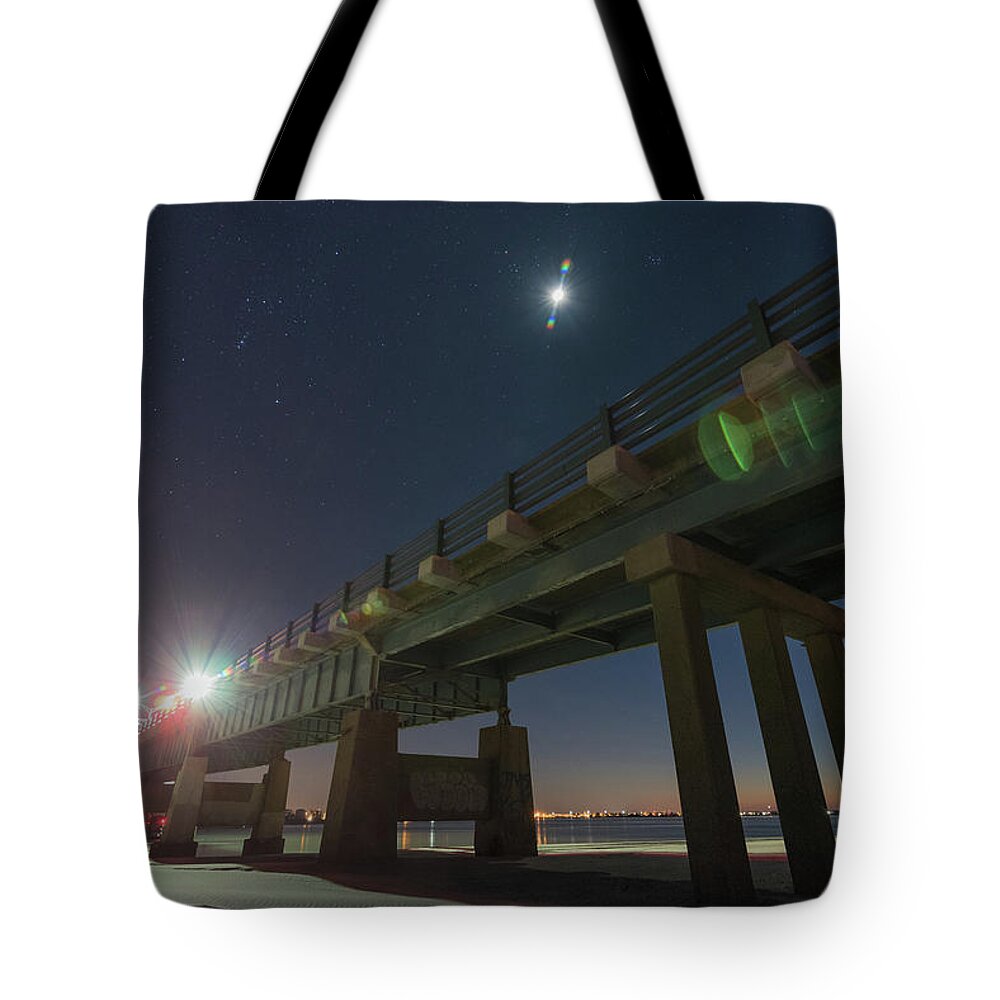 Townsend Inlet Tote Bag featuring the photograph Townsend Bridge by Kristopher Schoenleber