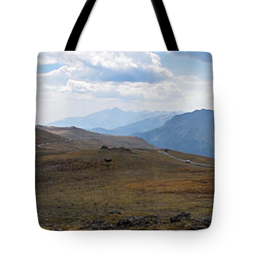 Mountain Tote Bag featuring the photograph Trail Ridge Road Arctic Panorama by Nicole Lloyd