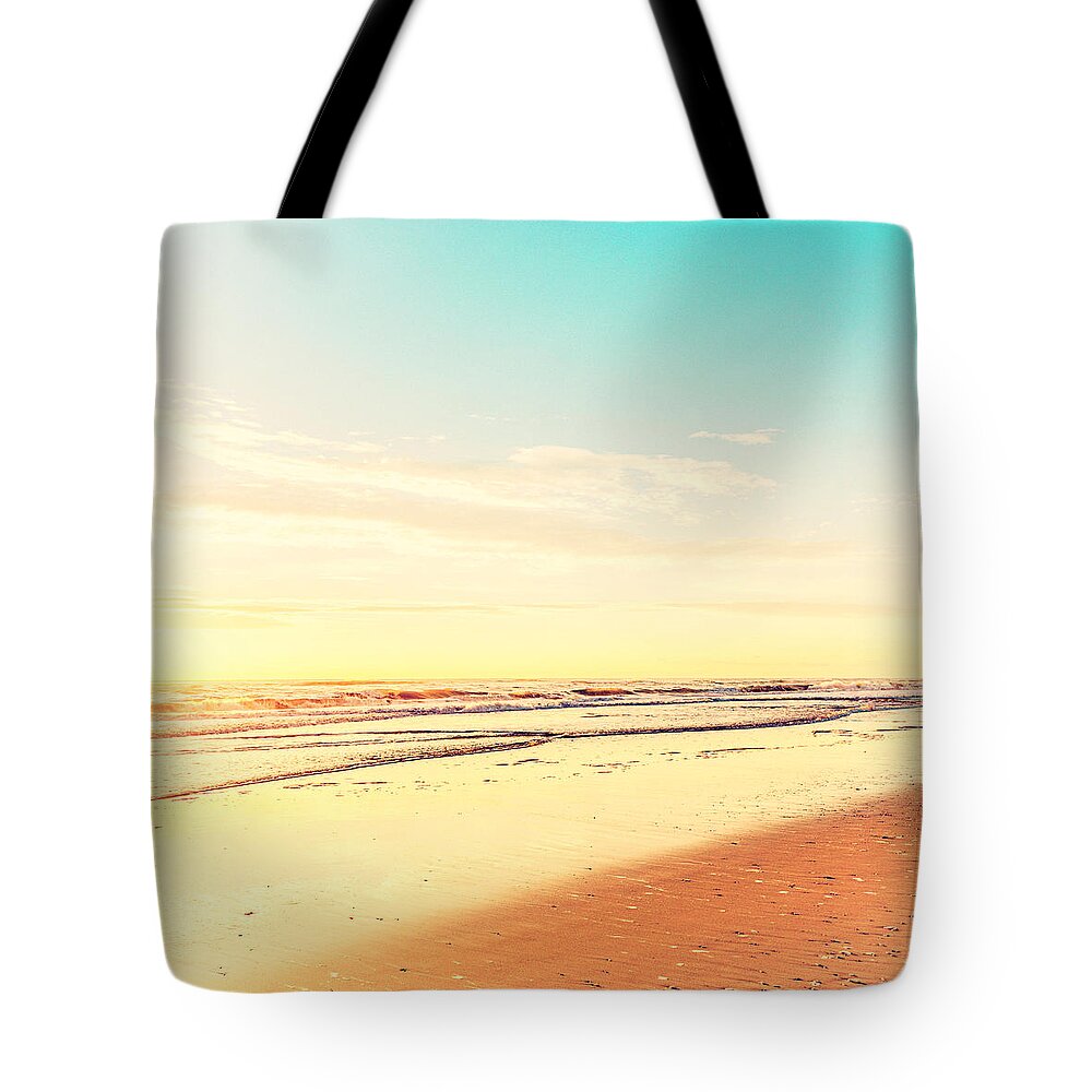 Scenics Tote Bag featuring the photograph Tranquil Ocean With Copy Space by Catlane