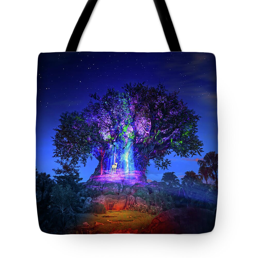 Tree Of Life Tote Bag featuring the photograph Tree of Life at Animal Kingdom by Mark Andrew Thomas