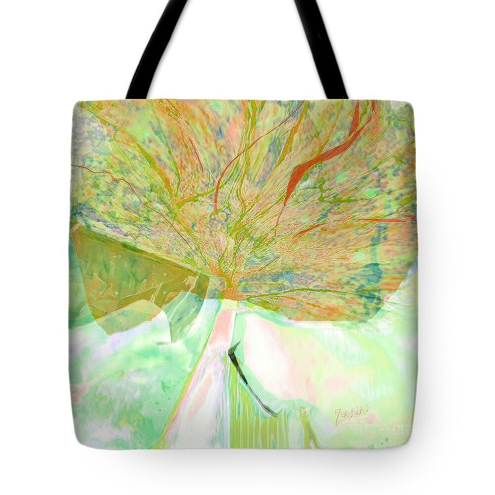Square Tote Bag featuring the mixed media Trees of a Different Color No 1 by Zsanan Studio