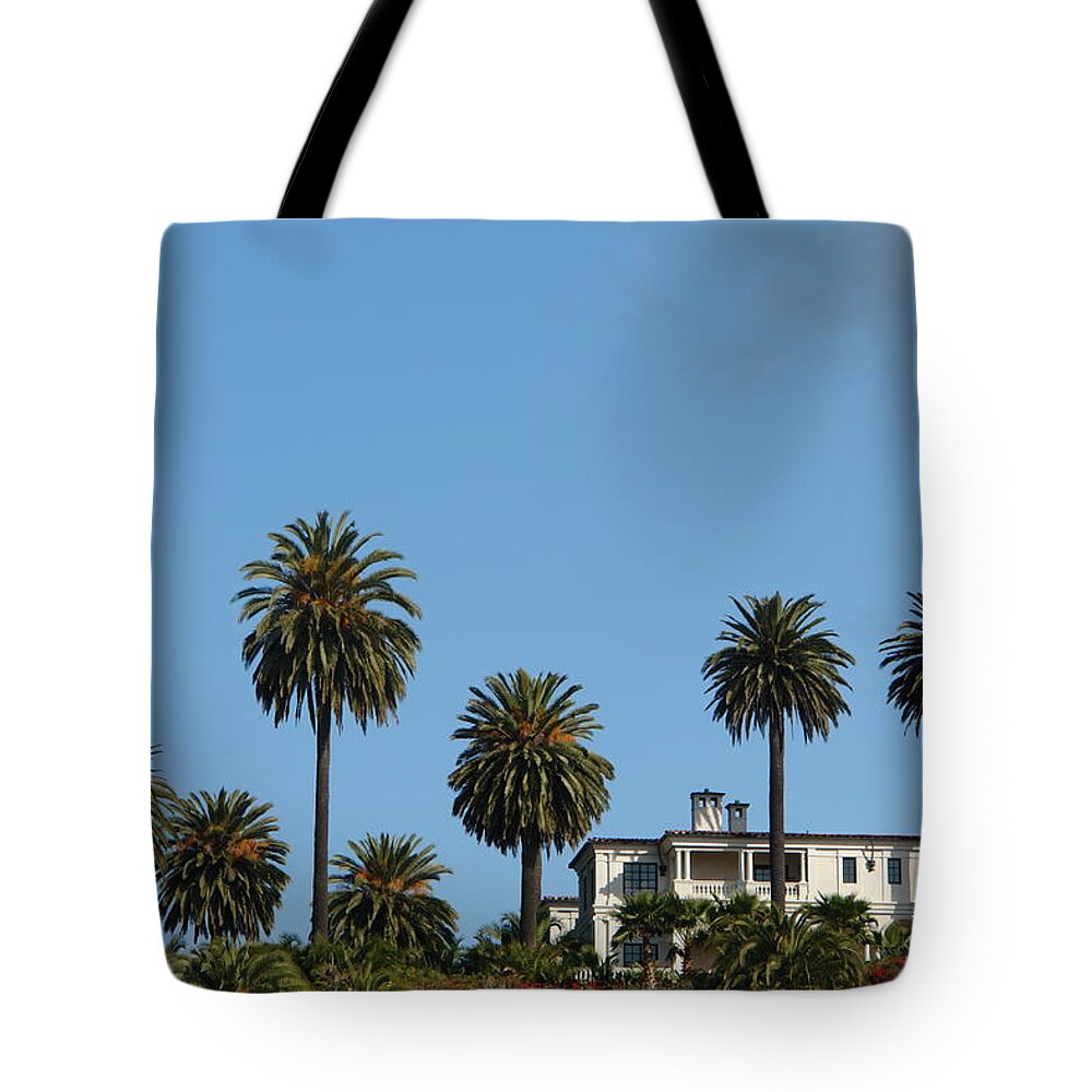 Tropical Tree Tote Bag featuring the photograph Tropical Estate With Palms by Greenpimp