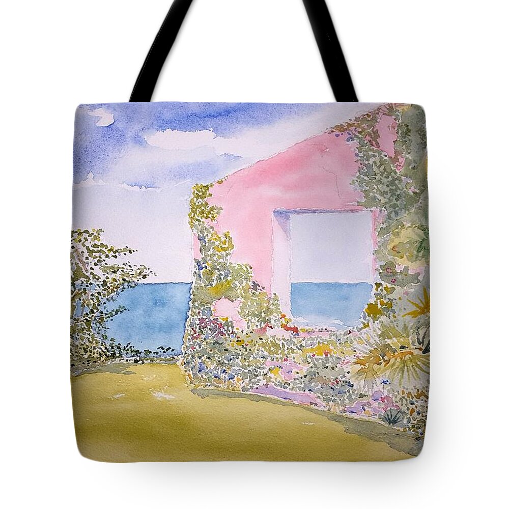 Watercolor Tote Bag featuring the painting Tropical Lore by John Klobucher