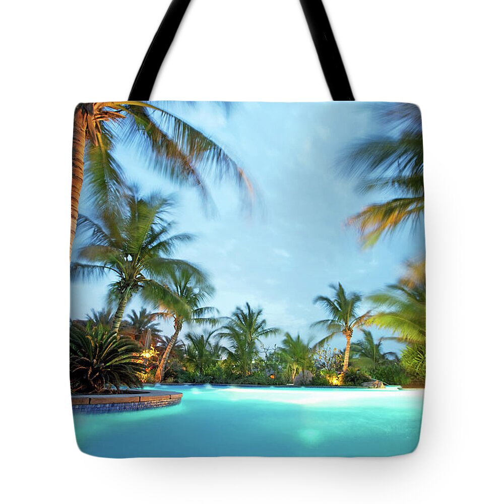 Curve Tote Bag featuring the photograph Tropical Swimming Pool by Nikada