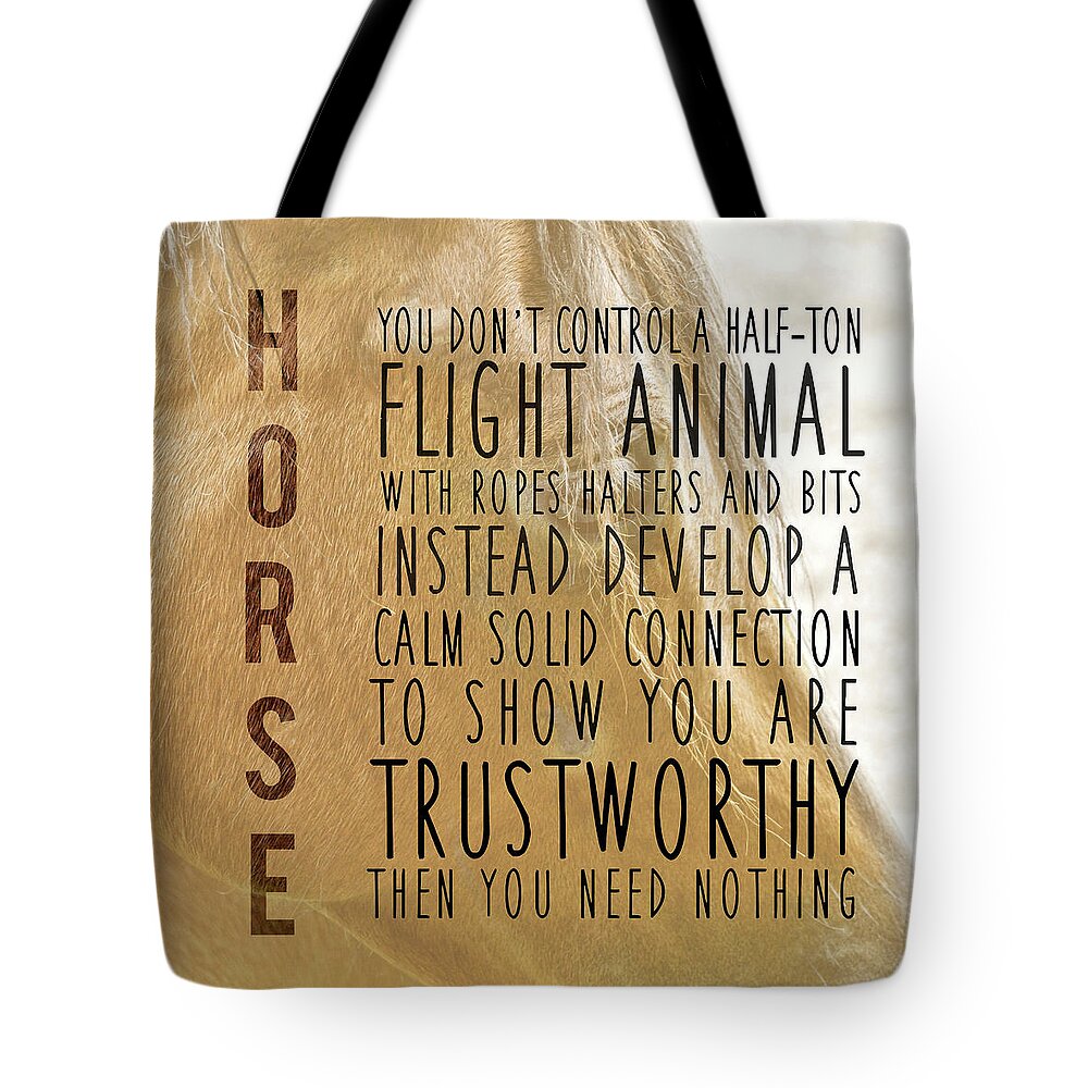 Animal Tote Bag featuring the photograph Trustworthy by Dressage Design