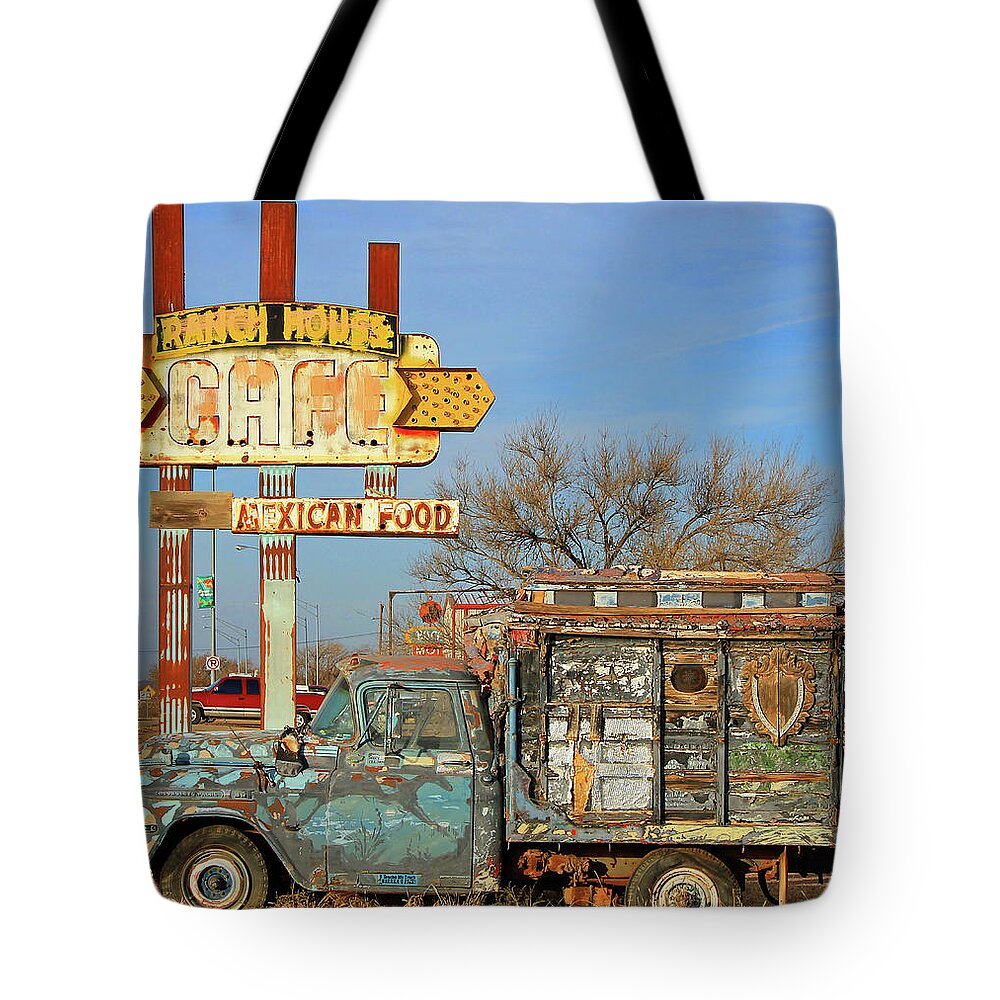Truck Tote Bag featuring the photograph Tucumcari Truck by Jonathan Thompson
