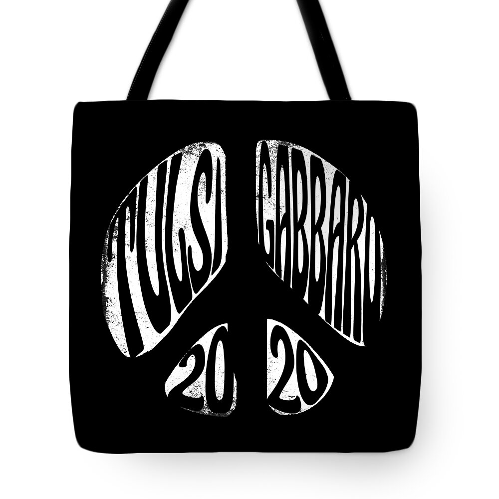Cool Tote Bag featuring the digital art Tulsi Gabbard Peace in 2020 by Flippin Sweet Gear