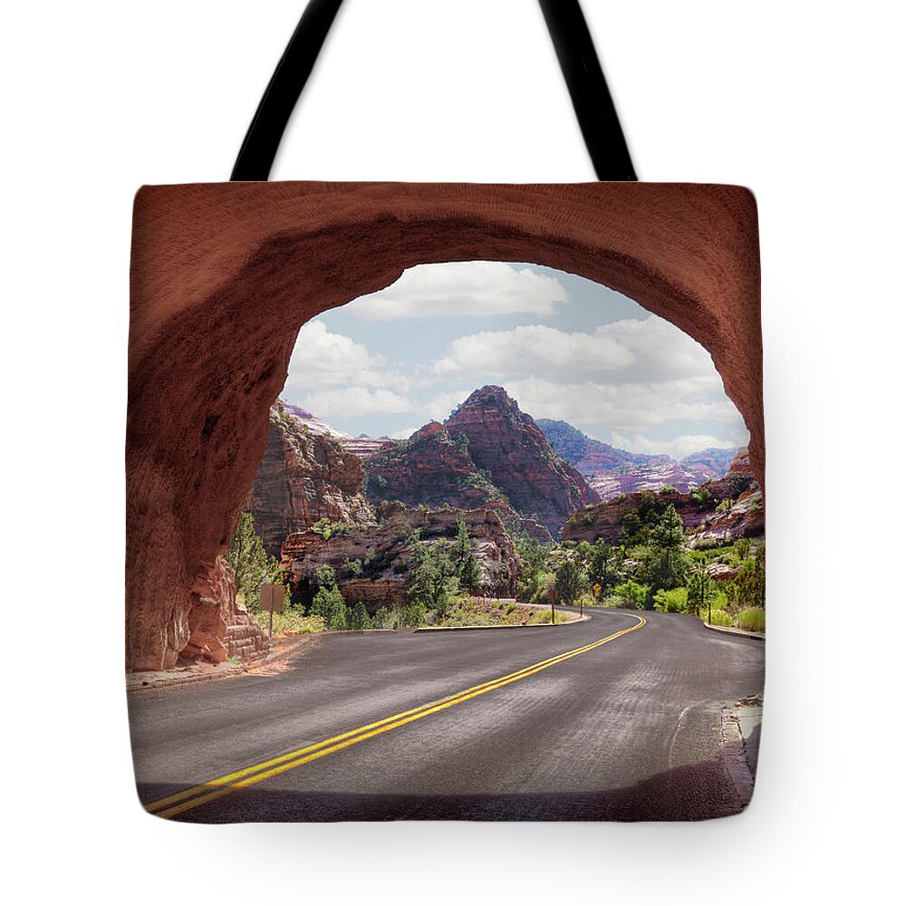 Scenics Tote Bag featuring the photograph Tunnel, Zion National Park by Ed Freeman