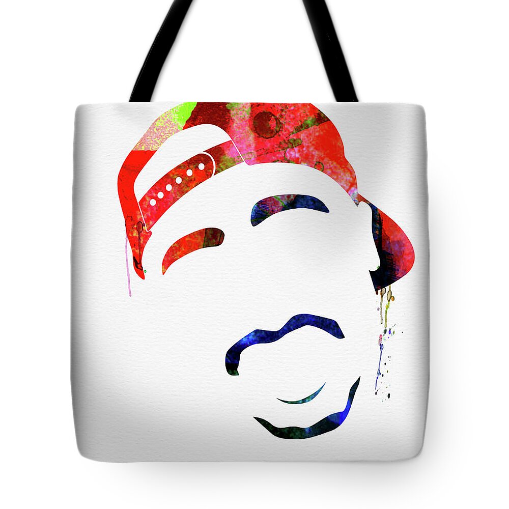 Tupac Tote Bag featuring the mixed media Tupac Watercolor by Naxart Studio