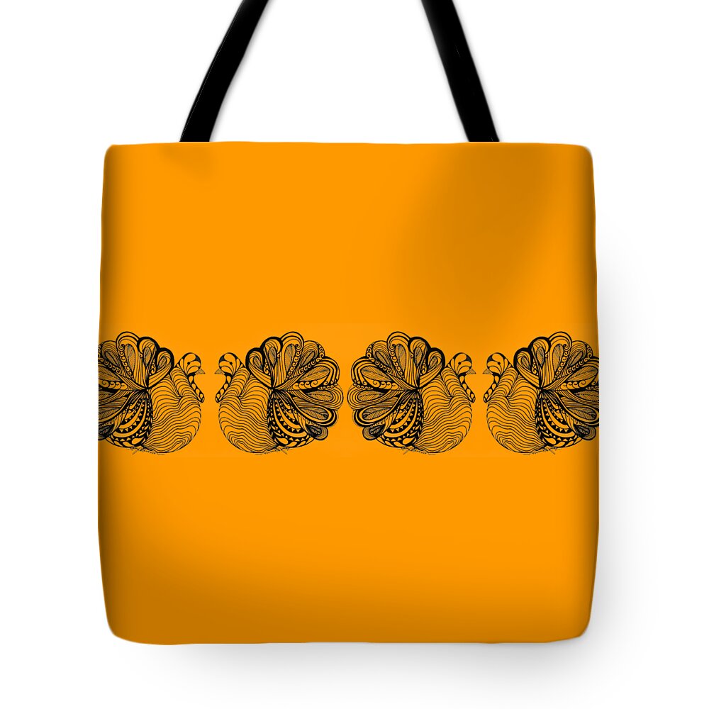 Turkey Tote Bag featuring the drawing Turkey Time by Mastiff Studios