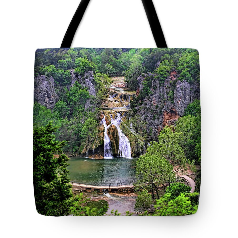 Waterfall Tote Bag featuring the photograph Turner Falls by Joan Bertucci