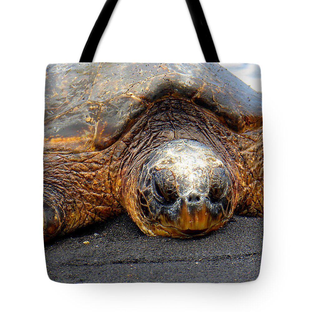 Hawaii Tote Bag featuring the photograph Turtle Rest Stop by John Bauer