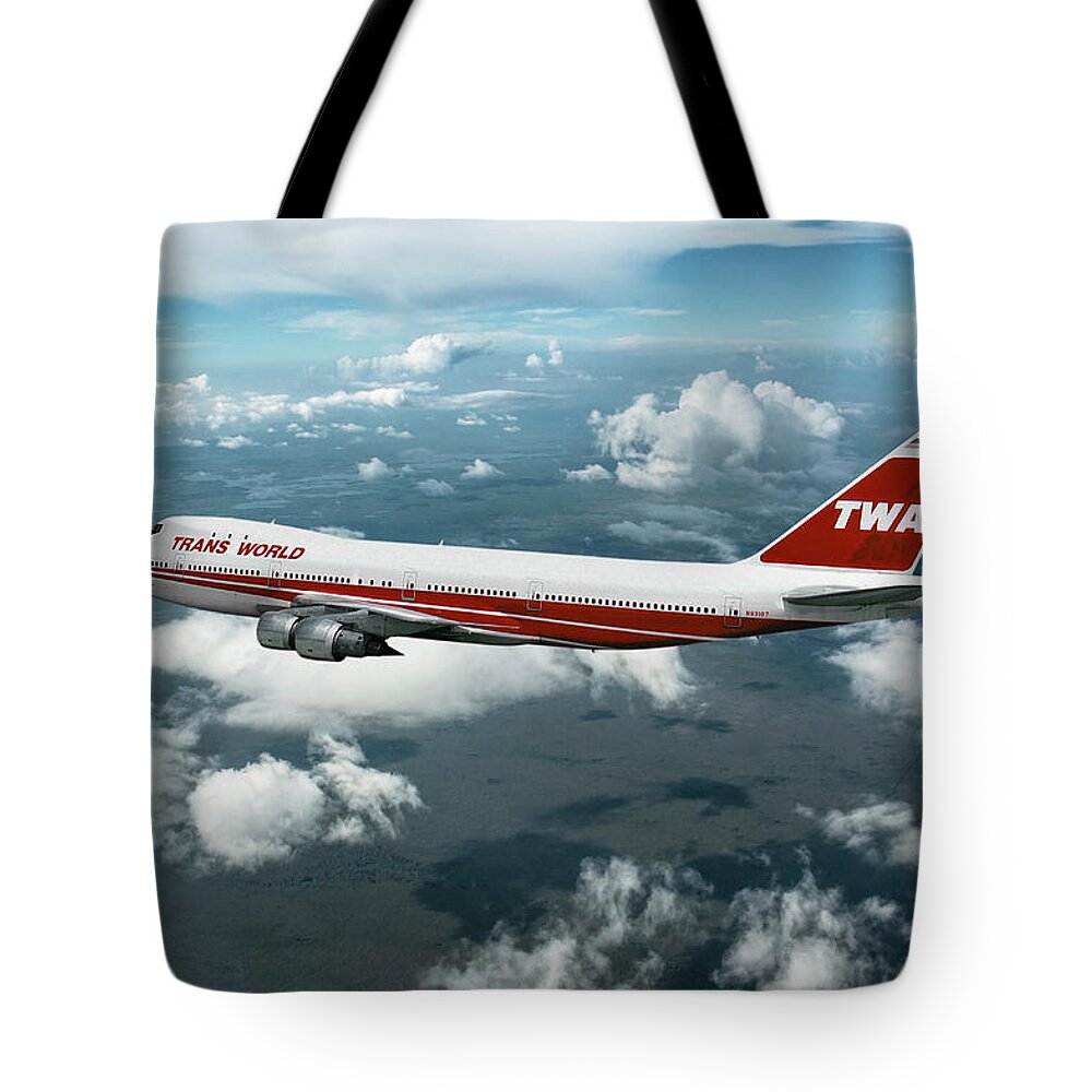 Boeing 747 Mixed Media Tote Bags