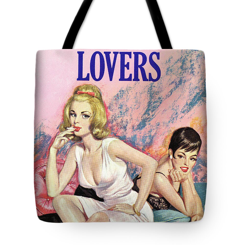 Lesbian Tote Bag featuring the painting Twilight Lovers by Unknown
