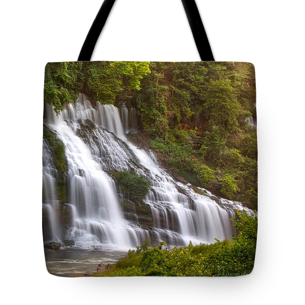 Art Prints Tote Bag featuring the photograph Twin Falls at Rock Island by Nunweiler Photography