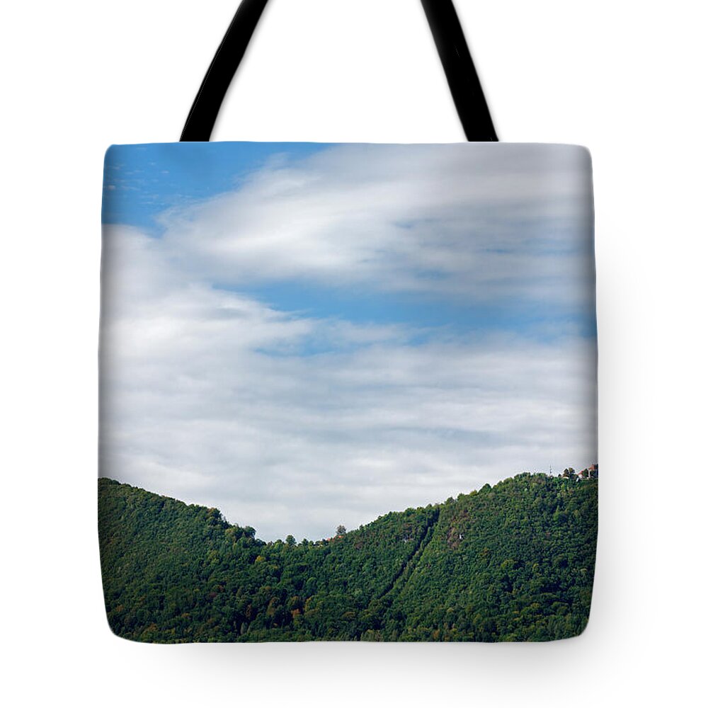 Mountain Tote Bag featuring the photograph Twin peaks of Smarna Gora by Ian Middleton