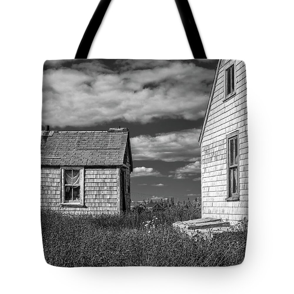 2018 Tote Bag featuring the digital art Two Sheds in Blue Rocks #2 by Ken Morris