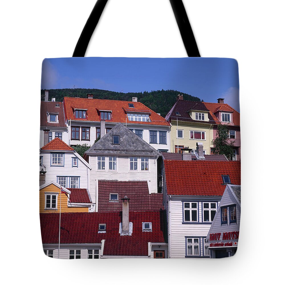 Scenics Tote Bag featuring the photograph Typical House, Bergen, Norway by P A Thompson
