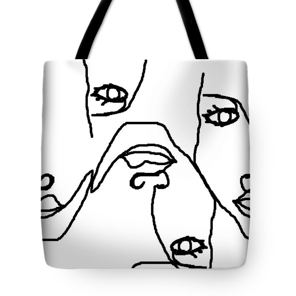 Pixels Tote Bag featuring the mixed media Unbroken by Yoli Fae