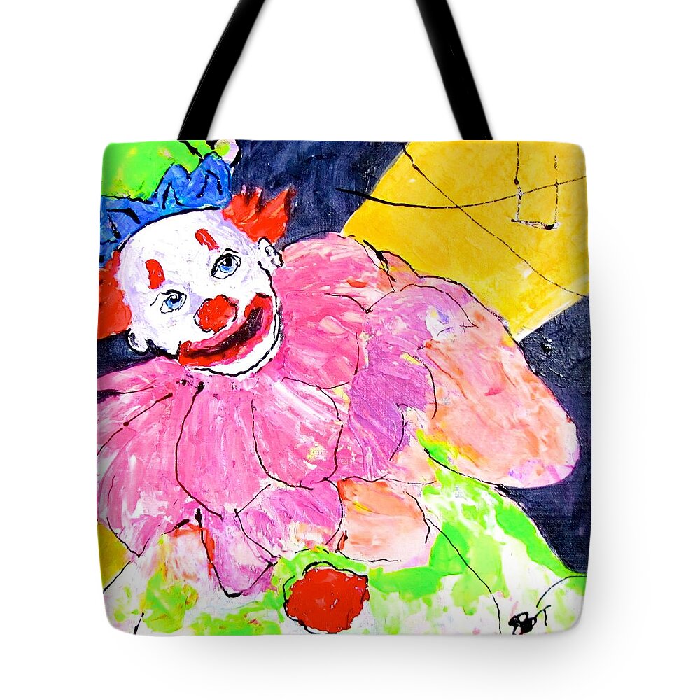 Clown Tote Bag featuring the painting Under the Big Top by Barbara O'Toole