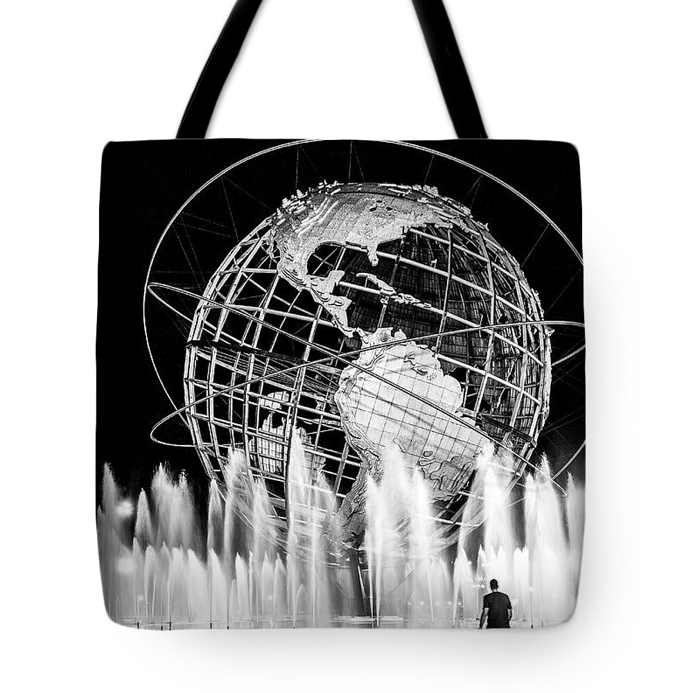 Estock Tote Bag featuring the digital art Unisphere, Flushing Meadows, Nyc by Claudia Uripos
