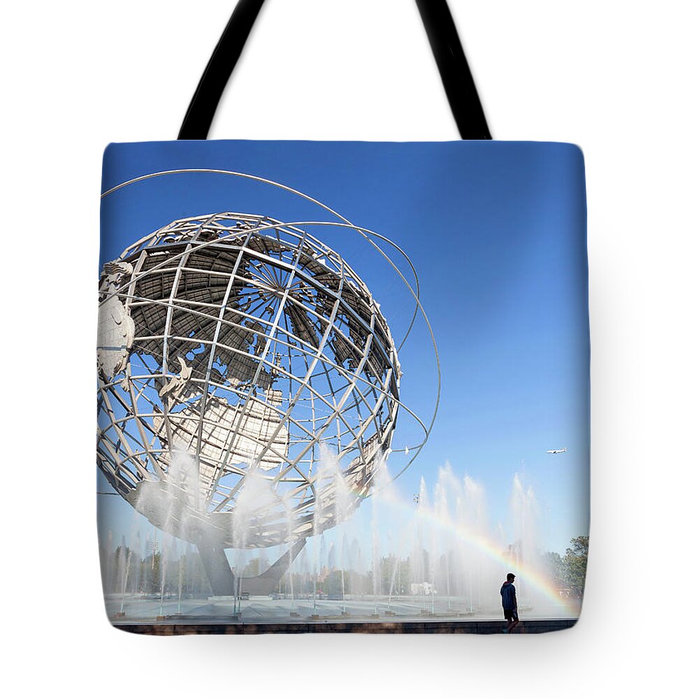 Estock Tote Bag featuring the digital art Unisphere, Flushing Meadows Nyc by Lumiere