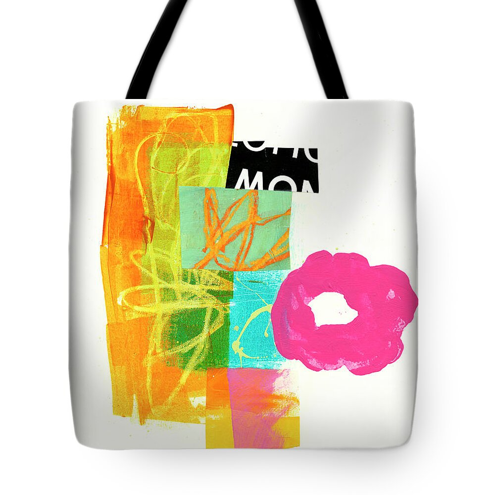 Abstract Art Tote Bag featuring the painting Untangled Orange by Jane Davies