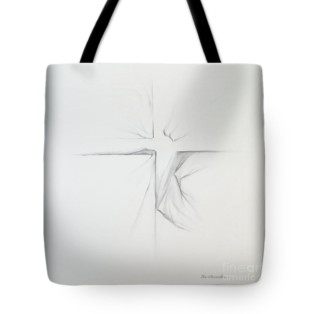 Abstract Tote Bag featuring the painting Untitled Parallel by Fei A