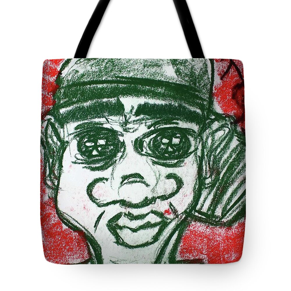 Charcoal Tote Bag featuring the pastel Untitled V by Odalo Wasikhongo