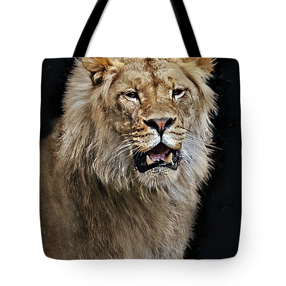 Animal Tote Bag featuring the photograph Up and At Em by John Christopher