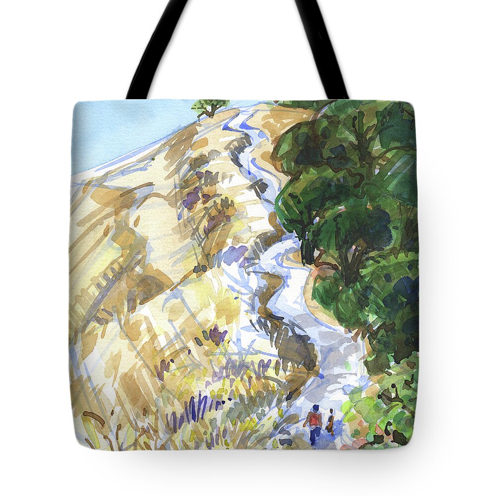 California Tote Bag featuring the painting Up on Shell Ridge by Judith Kunzle