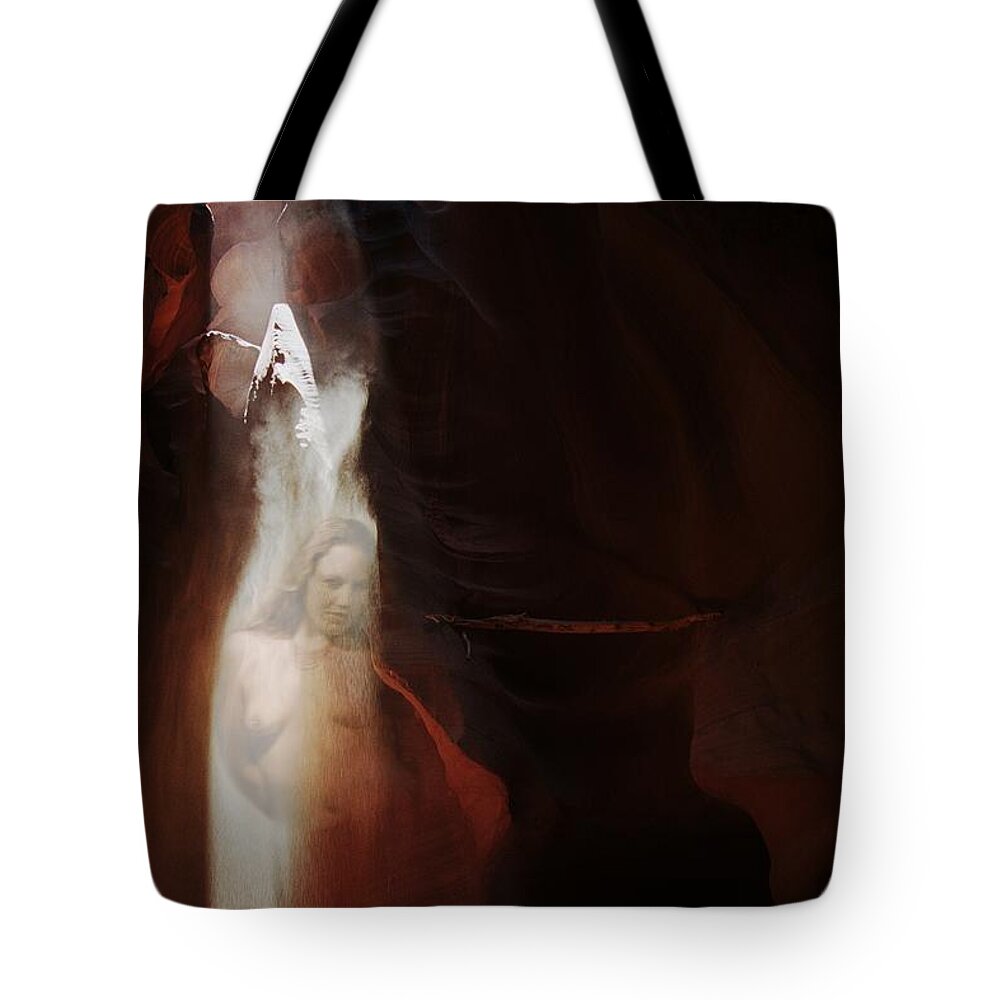 Habenero Tote Bag featuring the photograph Upper Antelope Canyon Sun Shower Nymph by Richard Henne