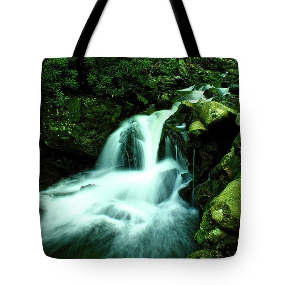 Art Prints Tote Bag featuring the photograph Upper Lynn Camp Prong Cascades by Nunweiler Photography